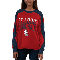 St. Louis Cardinals G-III 4Her by Carl Banks Women's Smash Raglan Long Sleeve T-Shirt - Red/Navy - MLB Lifestyle