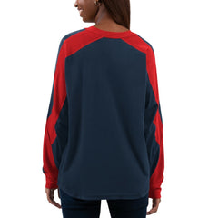 Boston Red Sox G-III 4Her by Carl Banks Women's Smash Raglan Long Sleeve T-Shirt - Navy/Red - MLB Lifestyle