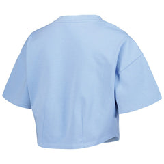 Golden State Warriors Lusso Women's Nola Faded Tonal Cropped T-Shirt Light Blue