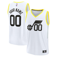 Utah Jazz Youth Fast Break Replica Custom Jersey Association Edition White | Fanatics Near Me