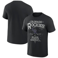 Colorado Rockies Darius Rucker Collection by Fanatics Beach Splatter T-Shirt - Black - Fanatics Discount