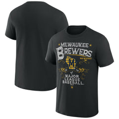 Milwaukee Brewers Darius Rucker Collection by Fanatics Beach Splatter T-Shirt - Black - Fanatics Sale