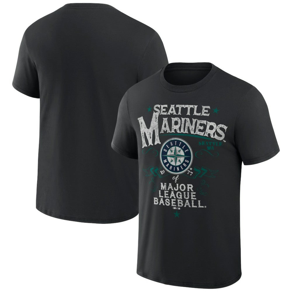 Seattle Mariners Darius Rucker Collection by Fanatics Beach Splatter T-Shirt - Black - Fanatics Sale