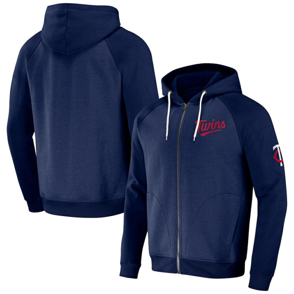 Minnesota Twins Darius Rucker Collection by Fanatics Raglan Full-Zip Hoodie - Navy - Fanatics Lifestyle