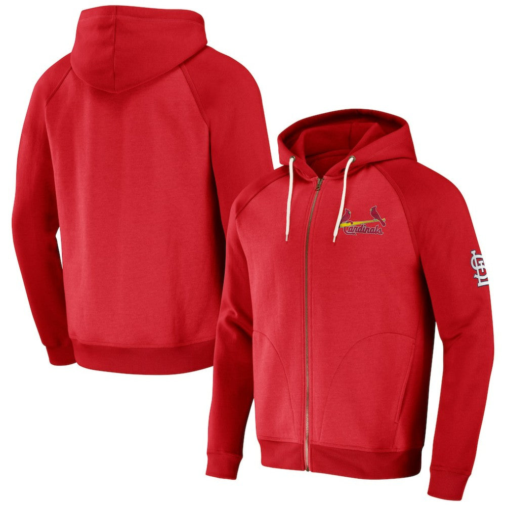 St. Louis Cardinals Darius Rucker Collection by Fanatics Raglan Full-Zip Hoodie - Red - Fanatics Online
