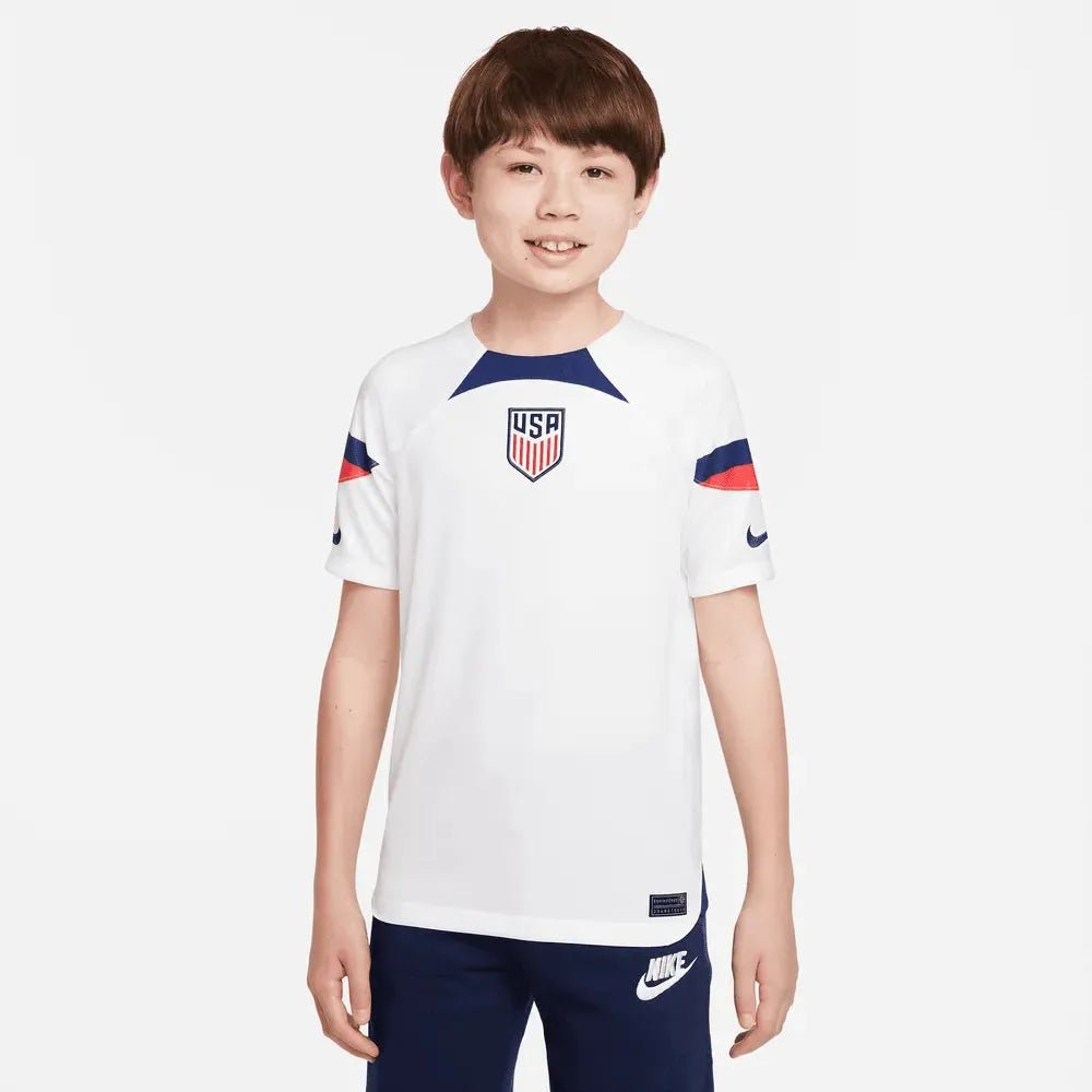 2022-23 USA Home Youth Soccer Jersey White-Loyal Blue Nike