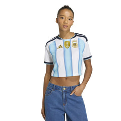 2026 Argentina Women's Stadium Home Cropped Soccer Jersey Adidas