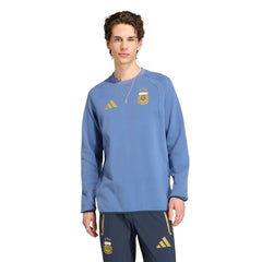 2026 Argentina Men's Tiro Travel Crewneck Sweatshirt Adidas