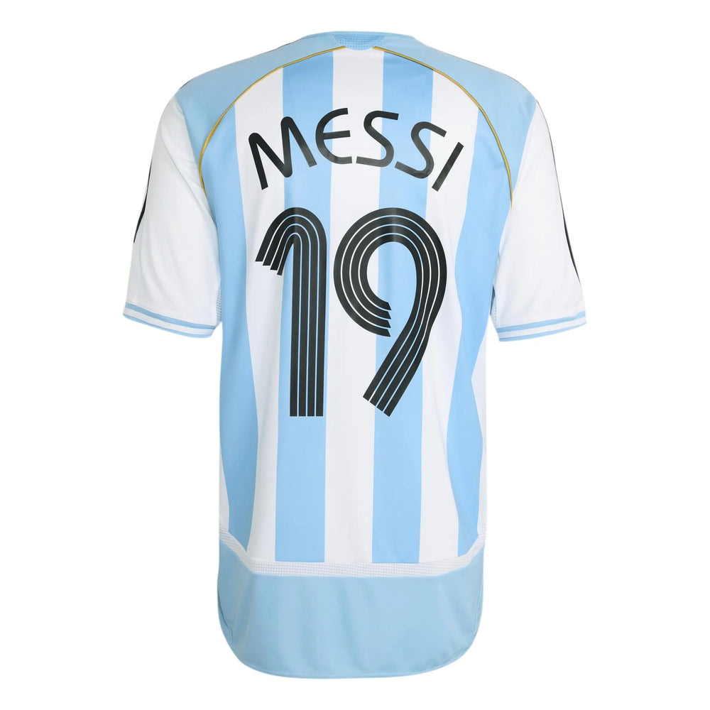 2006 Argentina Men's Retro Stadium Home Messi #19 Soccer Jersey Adidas