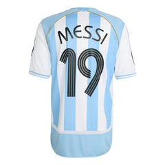 2006 Argentina Men's Retro Stadium Home Messi #19 Soccer Jersey Adidas