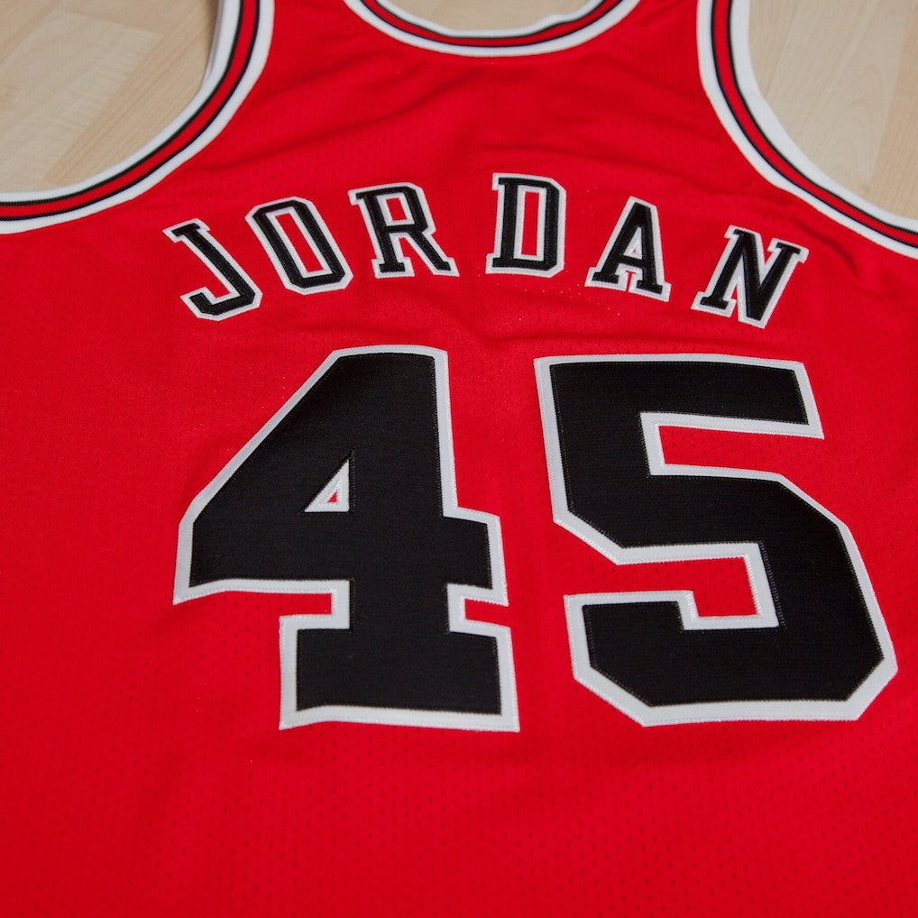 Chicago Bulls Michael Jordan 1994-95 Road 45 Authentic Jersey for sale Red for sale Mens | Mitchell & Ness
