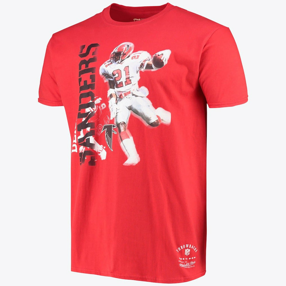 Mitchell & Ness Atlanta Falcons Stencil Font Player Tee Deion Sanders Mens