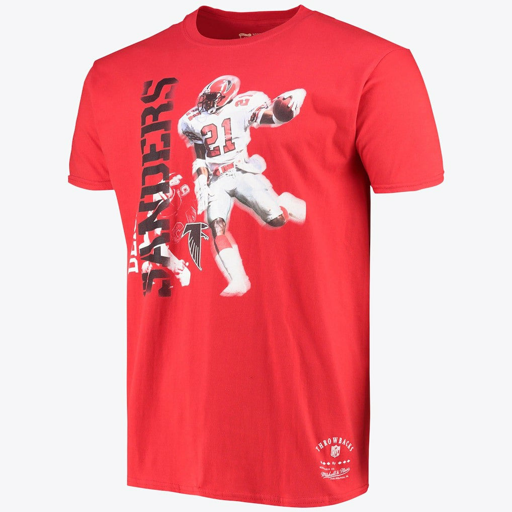 Mitchell & Ness Atlanta Falcons Stencil Font Player Tee Deion Sanders Mens