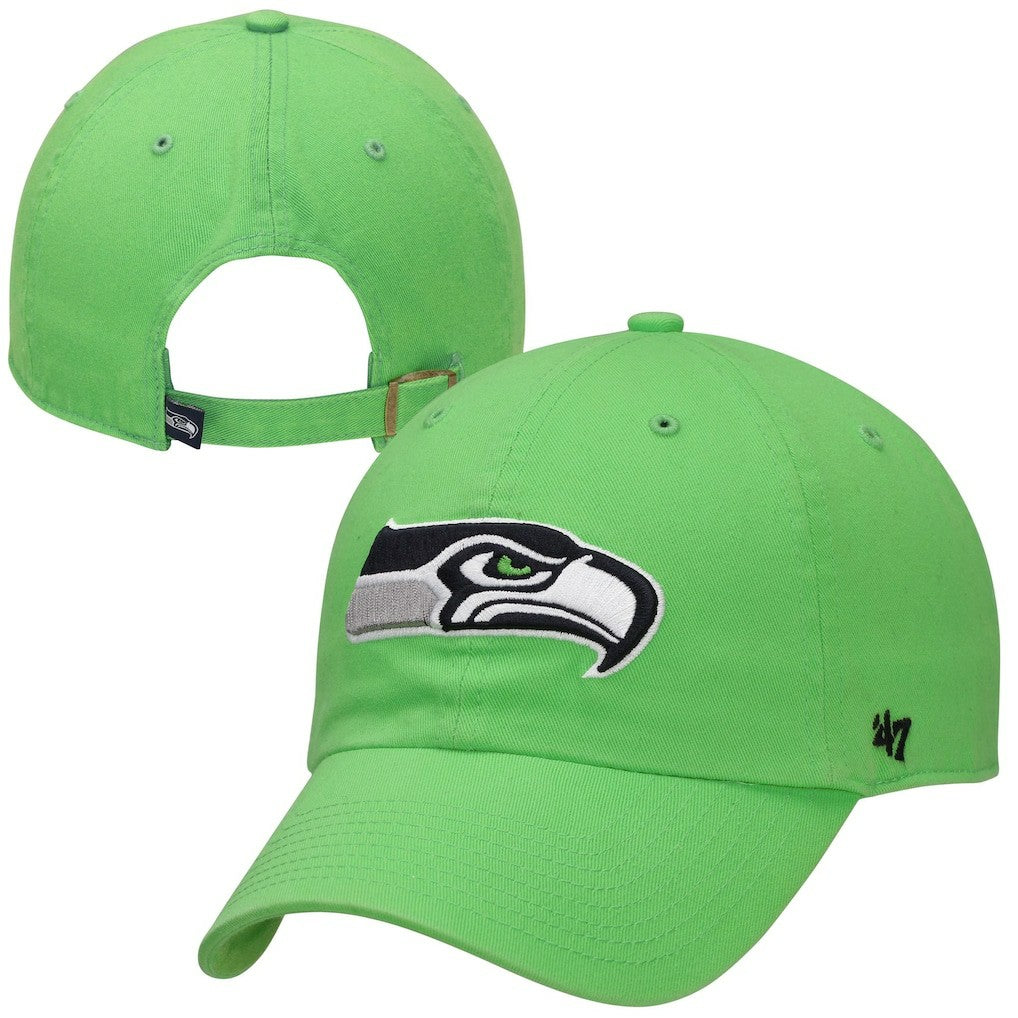 47 brand Seattle Seahawks '47 Brand Neon Green Clean Up Adjustable Hat