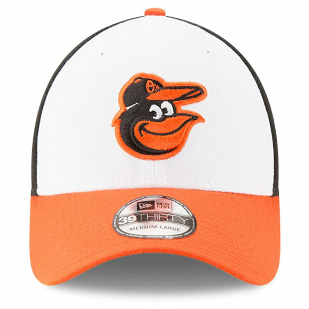 New Era Baltimore Orioles MLB Team Classic Logo 39THIRTY Flex Hat - White/Orange - New Era Sale