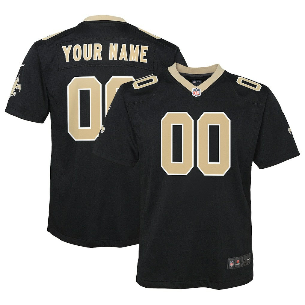 Nike New Orleans Saints Youth Custom Game Jersey Black