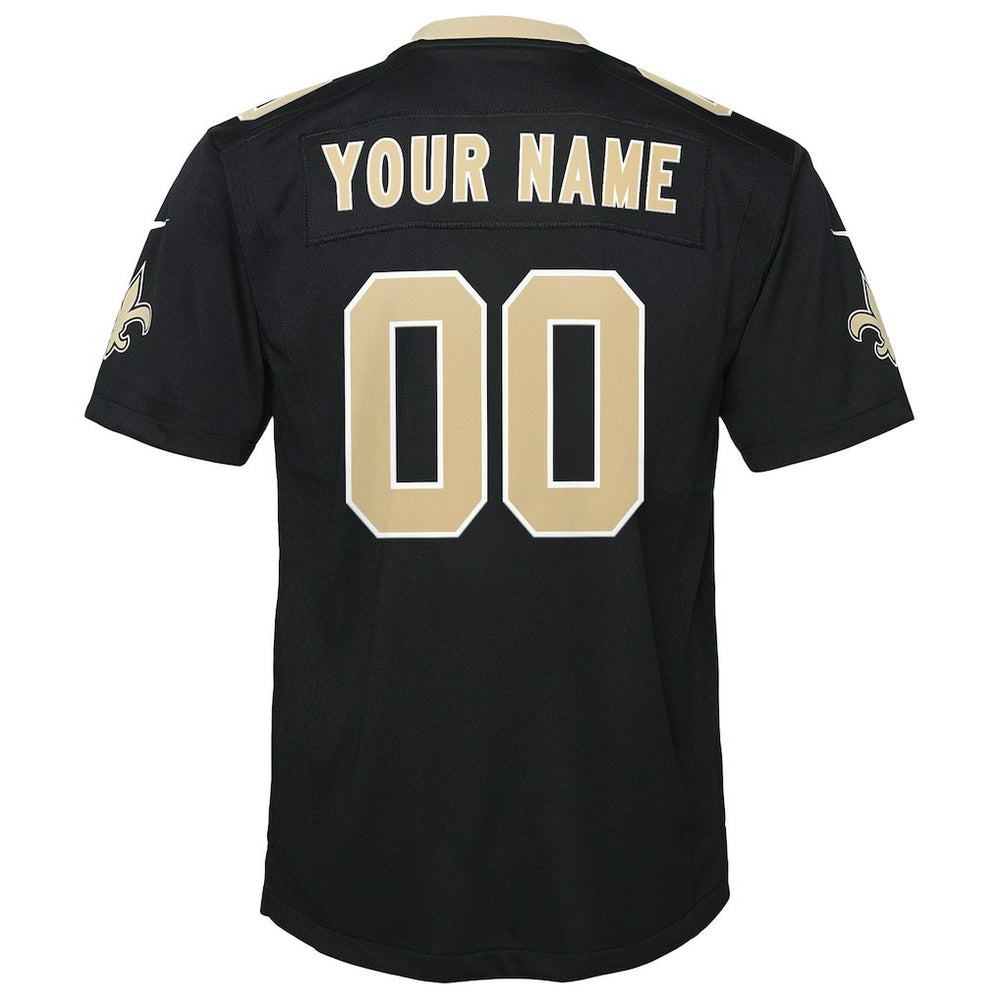 Nike New Orleans Saints Youth Custom Game Jersey Black
