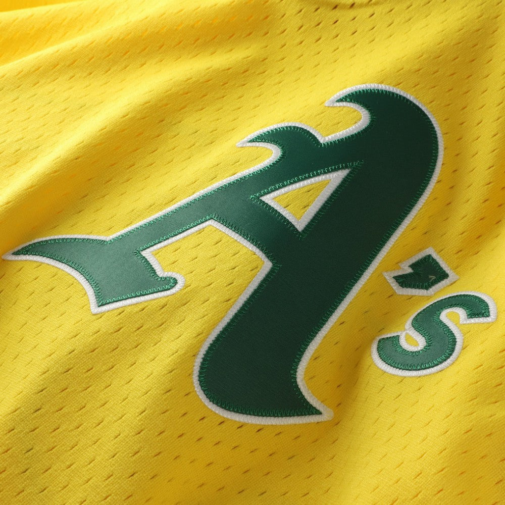 Rickey Henderson Athletics Mitchell & Ness Authentic Batting Practice Jersey - Yellow - Mitchell & Ness Lifestyle