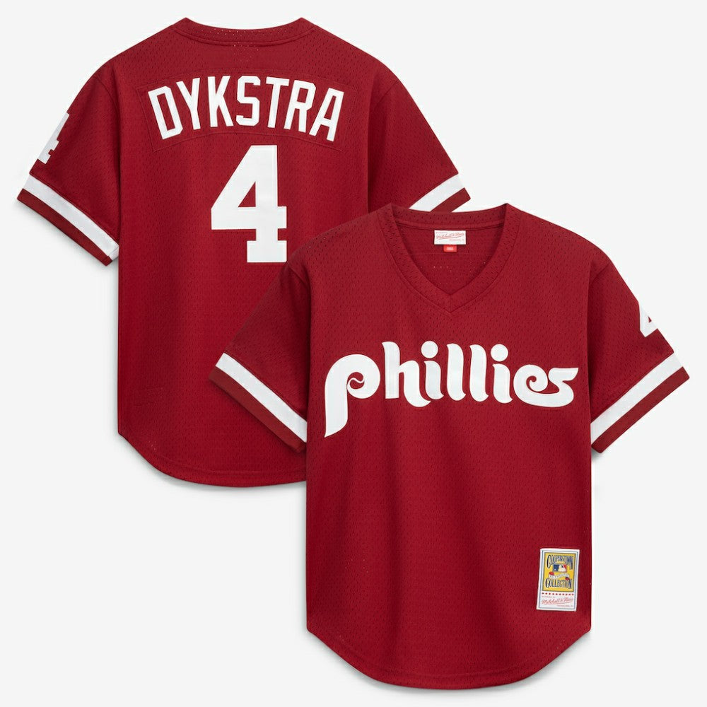 Lenny Dykstra Philadelphia Phillies Mitchell & Ness Authentic Batting Practice Jersey - Scarlet - Mitchell & Ness Sale