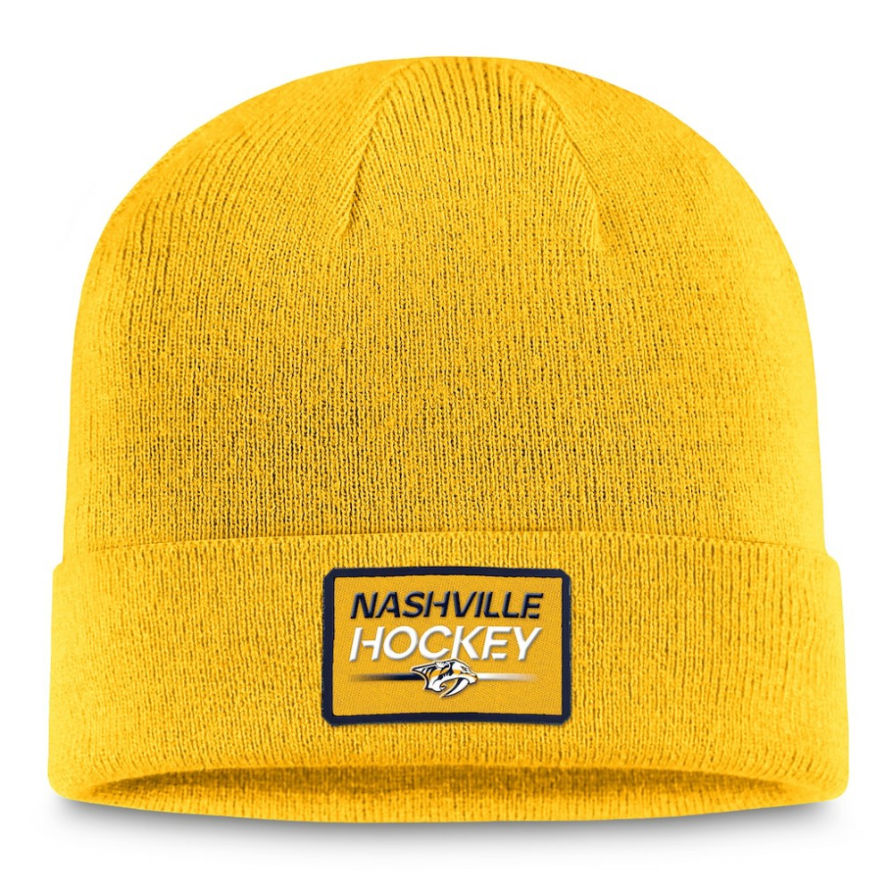 Nashville Predators Fanatics Authentic Pro Cuffed Knit Hat – Gold - NHL 200000498