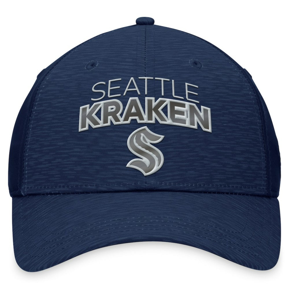 Seattle Kraken Fanatics Authentic Pro Road Stack Logo Flex Hat - Deep Sea Blue - NHL 200000670