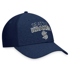 Seattle Kraken Fanatics Authentic Pro Road Stack Logo Flex Hat - Deep Sea Blue - NHL 200000670