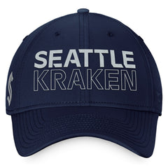 Seattle Kraken Fanatics Authentic Pro Road Flex Hat – Deep Sea Blue - NHL 200000856