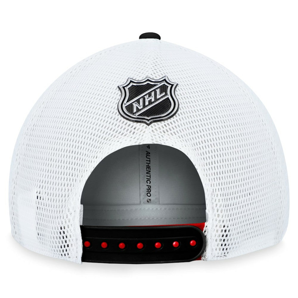 Chicago Blackhawks Fanatics Authentic Pro Rink Trucker Adjustable Hat - Red - NHL 200000896