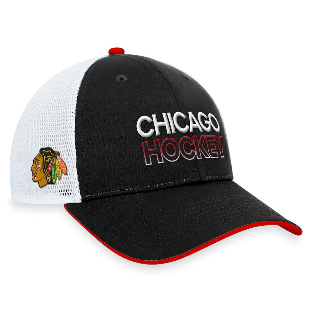 Chicago Blackhawks Fanatics Authentic Pro Rink Trucker Adjustable Hat - Black - NHL 200000900