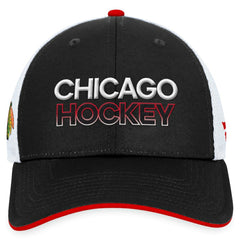 Chicago Blackhawks Fanatics Authentic Pro Rink Trucker Adjustable Hat - Black - NHL 200000900