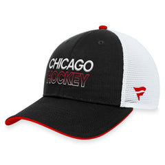 Chicago Blackhawks Fanatics Authentic Pro Rink Trucker Adjustable Hat - Black - NHL 200000900