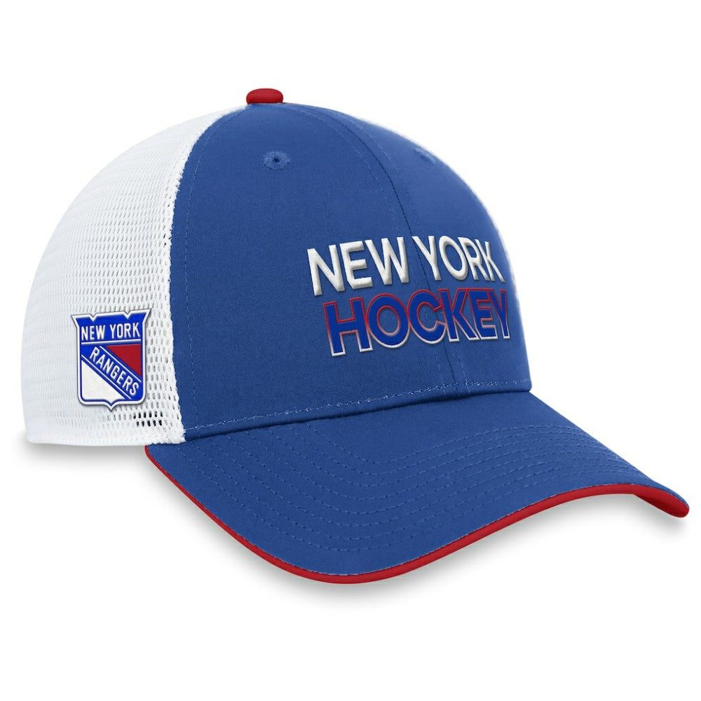 New York Rangers Fanatics Authentic Pro Rink Trucker Adjustable Hat - Blue - NHL 200000926