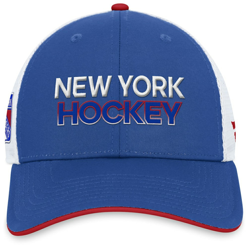 New York Rangers Fanatics Authentic Pro Rink Trucker Adjustable Hat - Blue - NHL 200000926