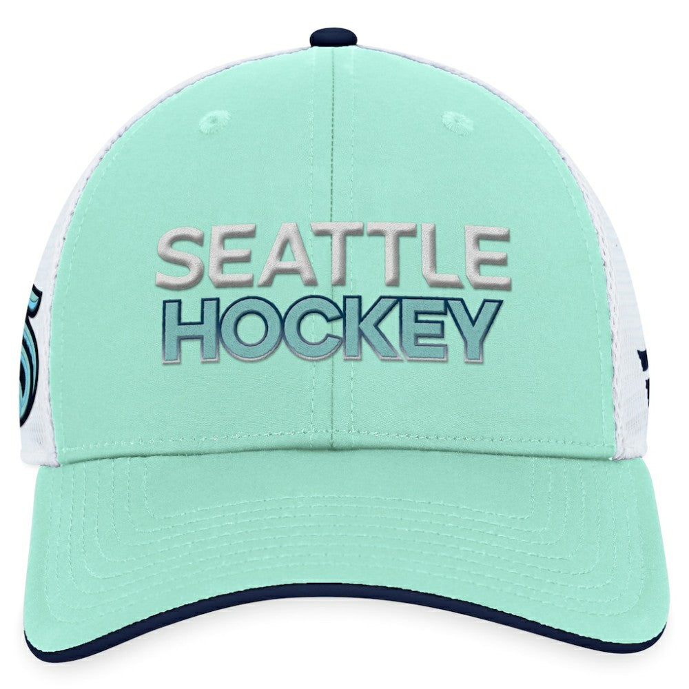 Seattle Kraken Fanatics Authentic Pro Rink Trucker Adjustable Hat - Light Blue - NHL 200000930