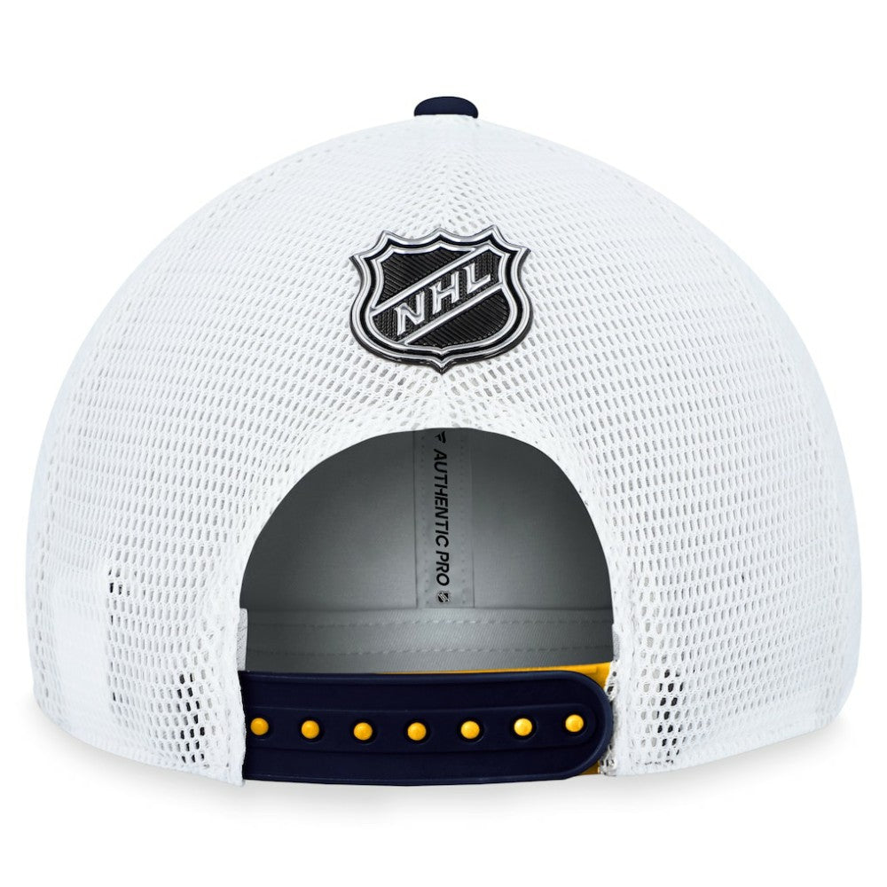 St. Louis Blues Fanatics Authentic Pro Rink Trucker Adjustable Hat - Gold - NHL 200000932