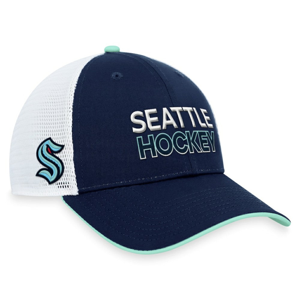 Seattle Kraken Fanatics Authentic Pro Rink Trucker Adjustable Hat - Deep Sea Blue - NHL 200000937