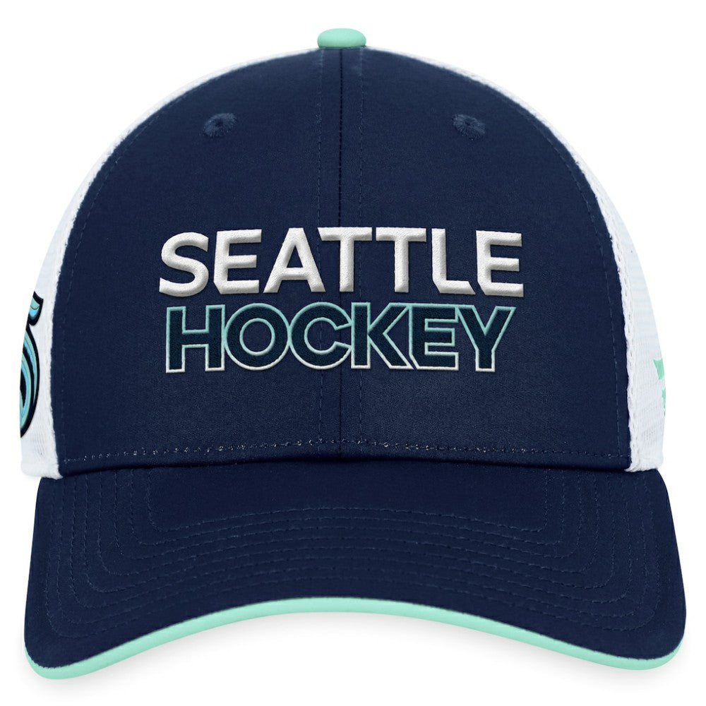 Seattle Kraken Fanatics Authentic Pro Rink Trucker Adjustable Hat - Deep Sea Blue - NHL 200000937
