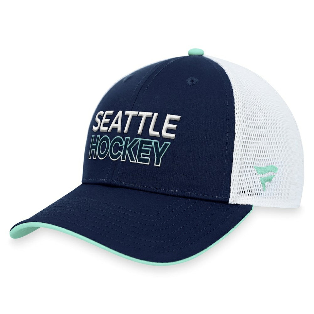 Seattle Kraken Fanatics Authentic Pro Rink Trucker Adjustable Hat - Deep Sea Blue - NHL 200000937