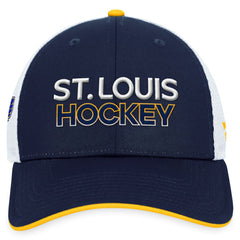 St. Louis Blues Fanatics Authentic Pro Rink Trucker Adjustable Hat - Navy - NHL 200000939