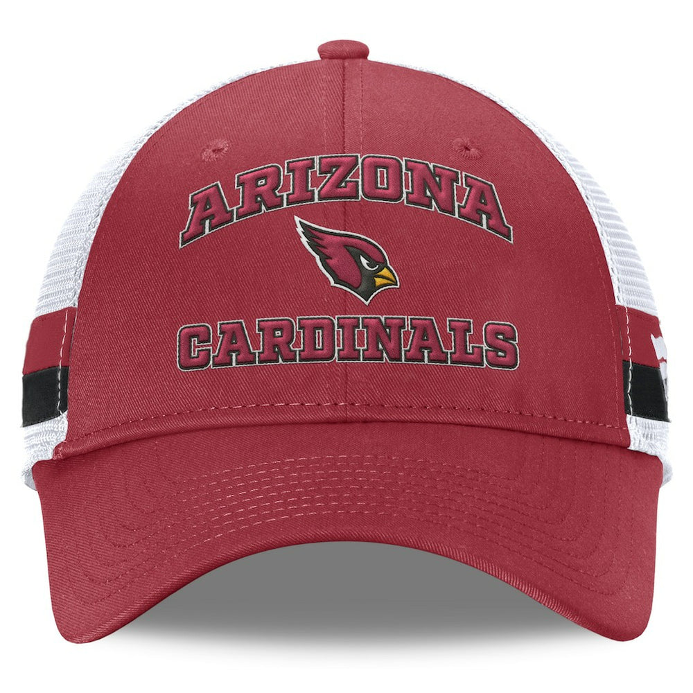 Fanatics Arizona Cardinals Fundamentals Side Stripe Trucker Adjustable Hat Cardinal/White