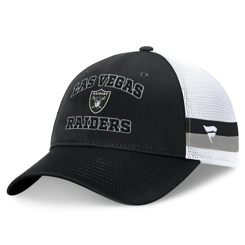 Fanatics Las Vegas Raiders Fundamentals Side Stripe Trucker Adjustable Hat Black/White