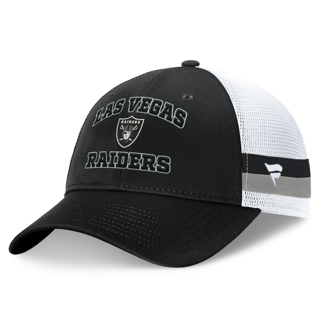 Fanatics Las Vegas Raiders Fundamentals Side Stripe Trucker Adjustable Hat Black/White