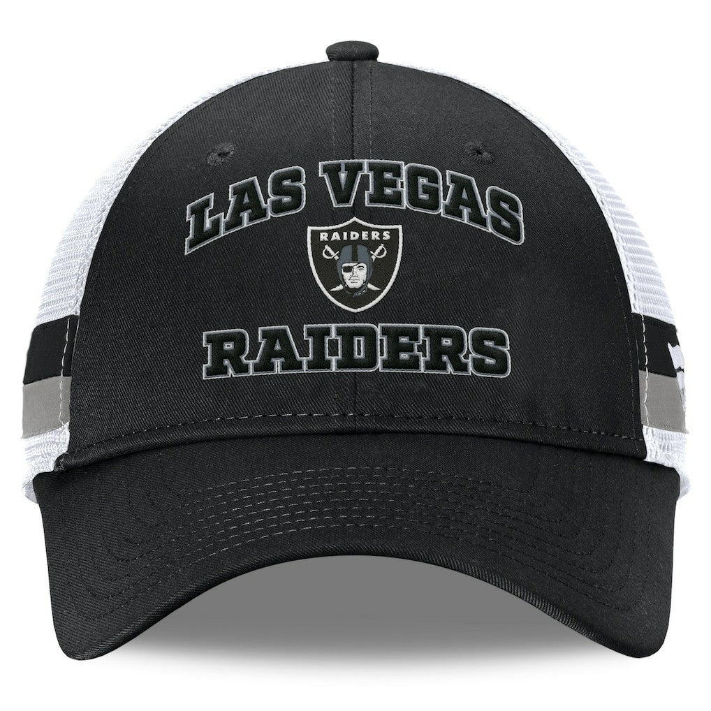 Fanatics Las Vegas Raiders Fundamentals Side Stripe Trucker Adjustable Hat Black/White