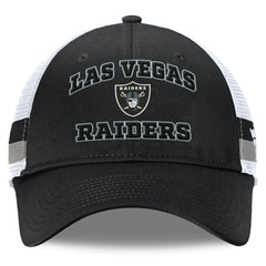 Fanatics Las Vegas Raiders Fundamentals Side Stripe Trucker Adjustable Hat Black/White