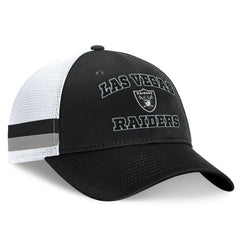 Fanatics Las Vegas Raiders Fundamentals Side Stripe Trucker Adjustable Hat Black/White