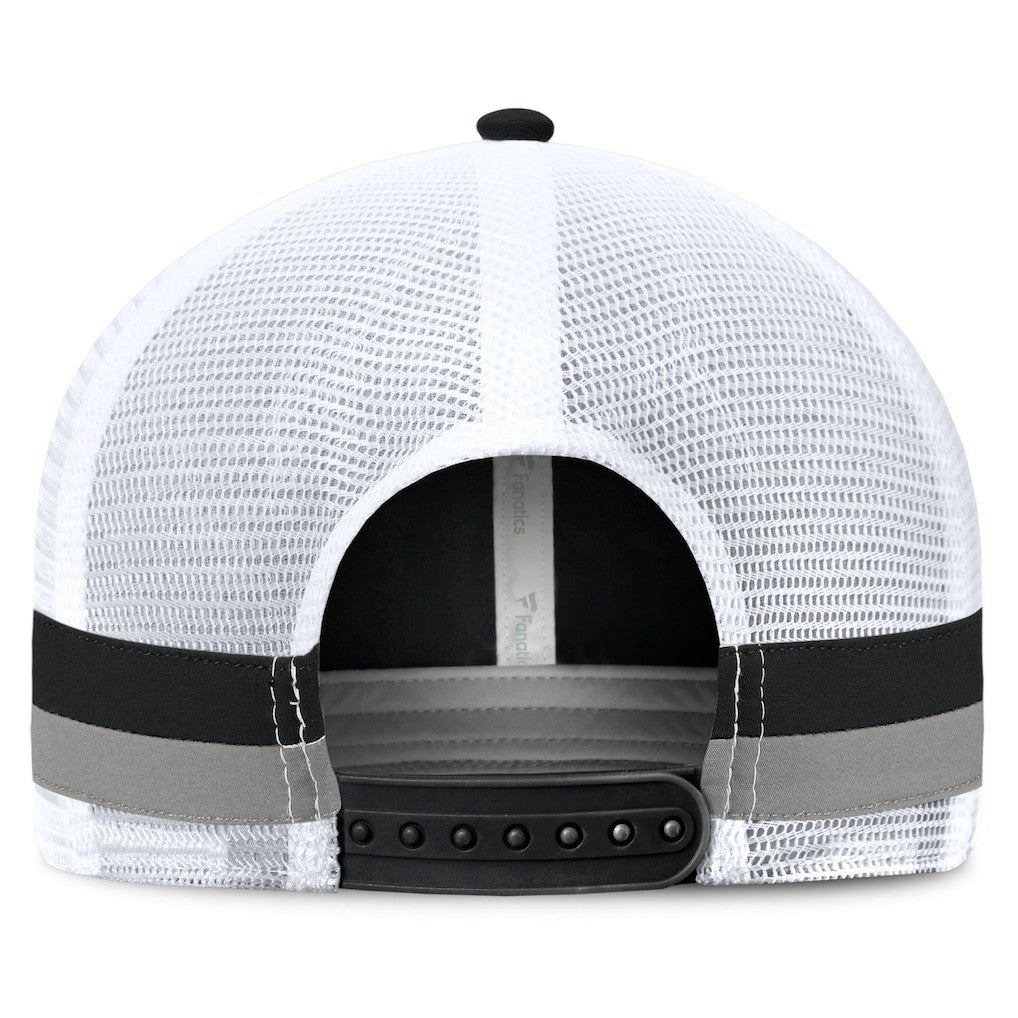 Fanatics Las Vegas Raiders Fundamentals Side Stripe Trucker Adjustable Hat Black/White