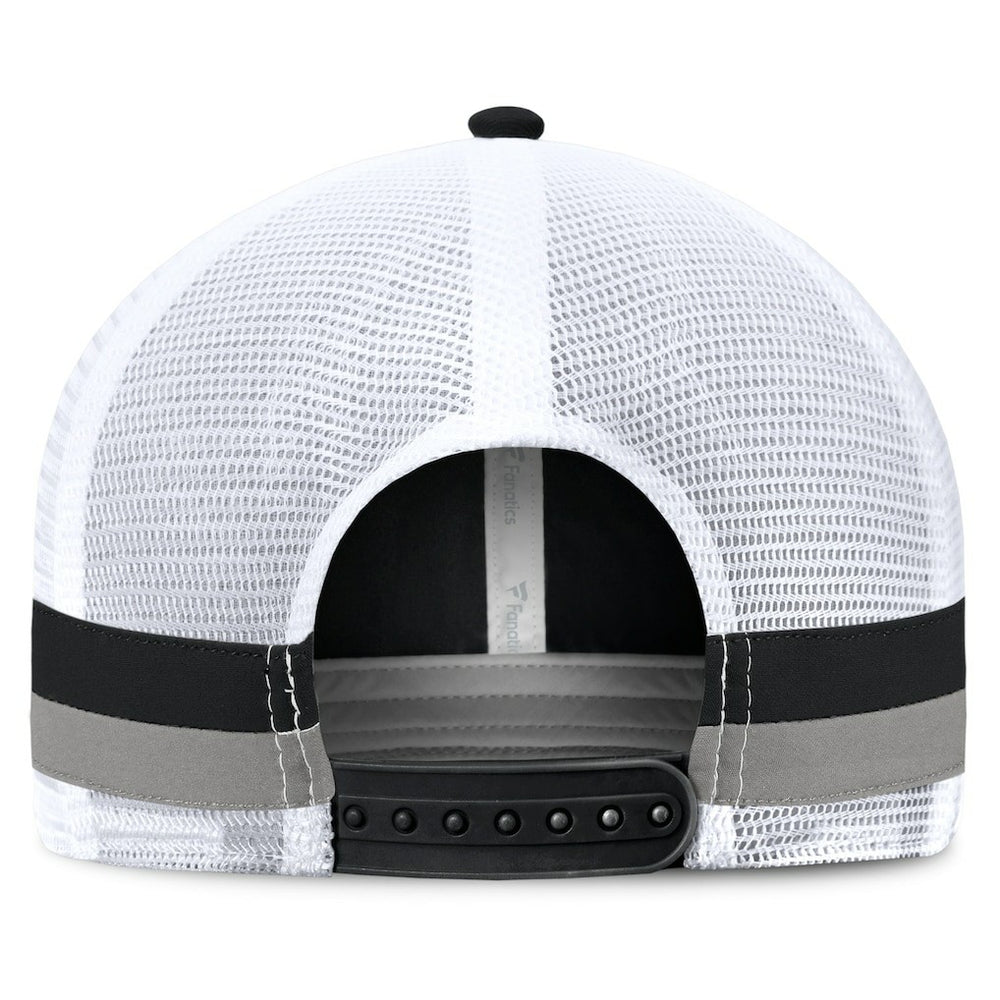 Fanatics Las Vegas Raiders Fundamentals Side Stripe Trucker Adjustable Hat Black/White