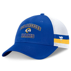 Fanatics Los Angeles Rams Fundamentals Side Stripe Trucker Adjustable Hat Royal/White