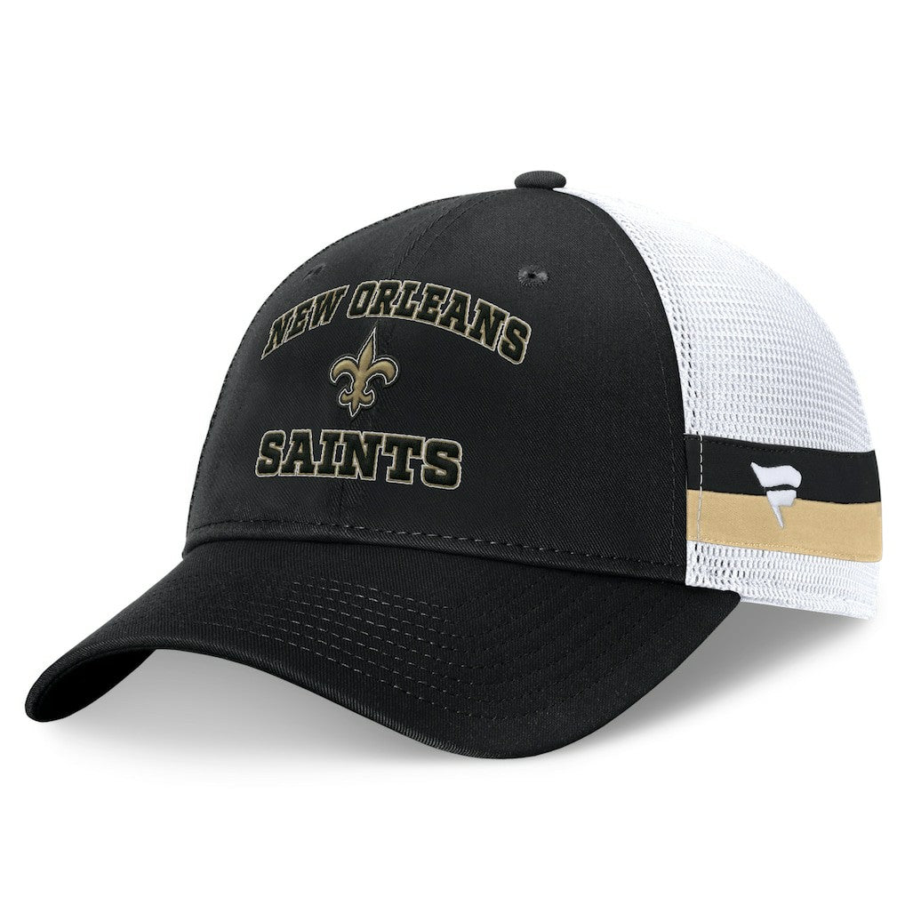 Fanatics New Orleans Saints Fundamentals Side Stripe Trucker Adjustable Hat Black/White