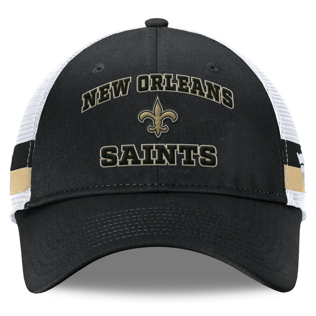 Fanatics New Orleans Saints Fundamentals Side Stripe Trucker Adjustable Hat Black/White